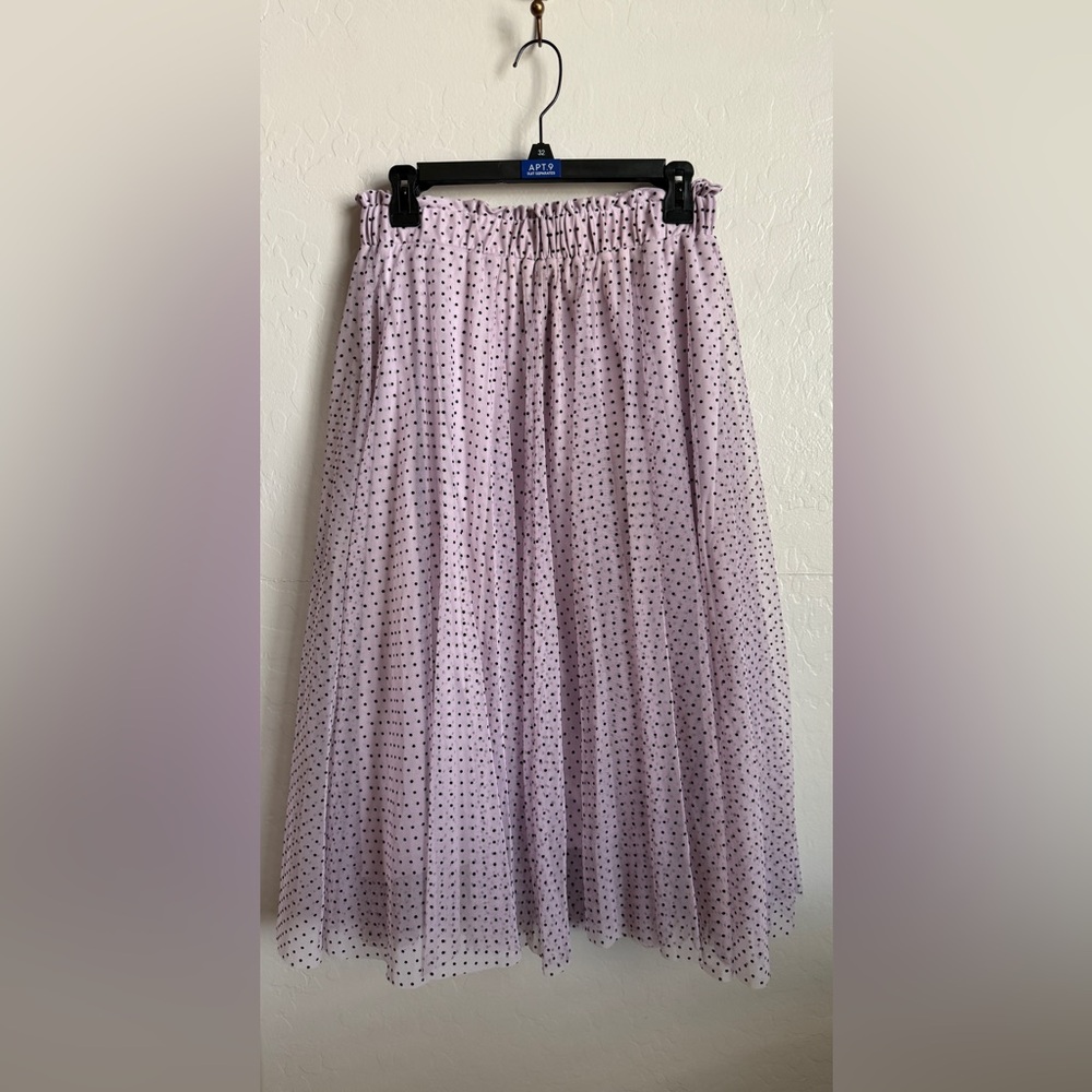 SHEIN Light Pink Polka Dot A-Line Skirt